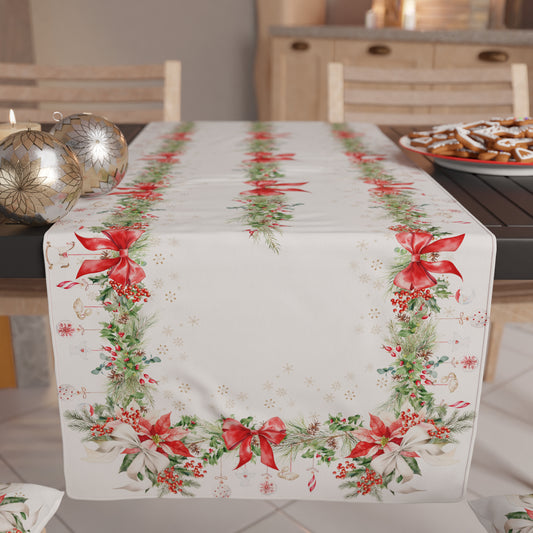 Chemin de table de Noël, Chemin de table de Noël, Nappe chemin de table de Noël, Chemin de table de cuisine Guirlande de Noël