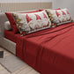 Draps de Noël en coton, parure de lit avec taies d'oreiller en impression numérique Gnome 03