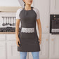 Tablier de Cuisine en Coton avec Dentelle Sangallo Mauve