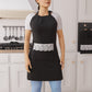 Tablier de Cuisine en Coton avec Dentelle Sangallo Noir