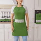 Tablier de Cuisine en Coton avec Dentelle Sangallo Vert