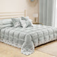 Coussins décoratifs en velours avec volant et dentelle rebrodée 2pcs, coussins de canapé gris clair par Sissy