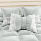 Cuscino Arredo Fiocco in Velluto e Balza con Pizzo Rebrodè 40x50 cm, Cuscino divano Grigio Chiaro By Sissy