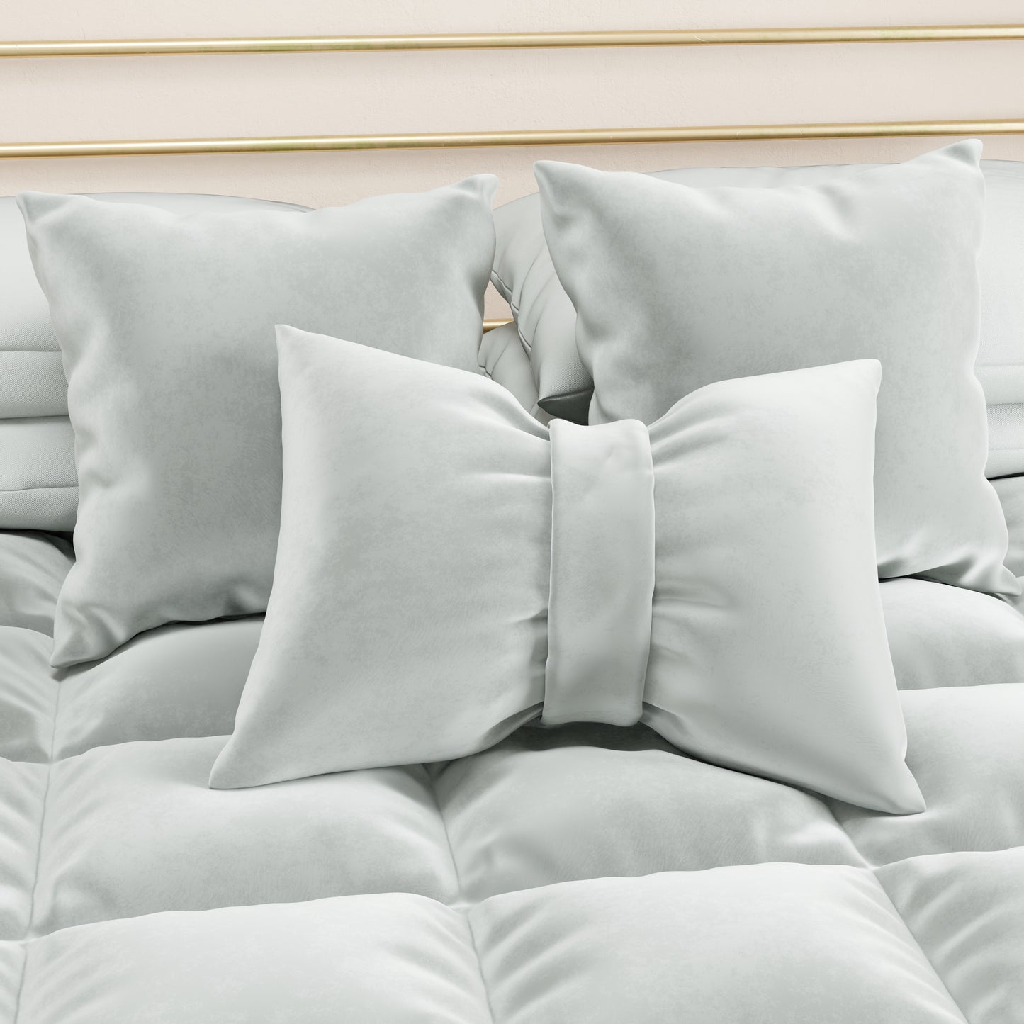 Cushions, Sofa Cushion Covers, Furnishing Cushions in Light Gray Velvet 2pcs