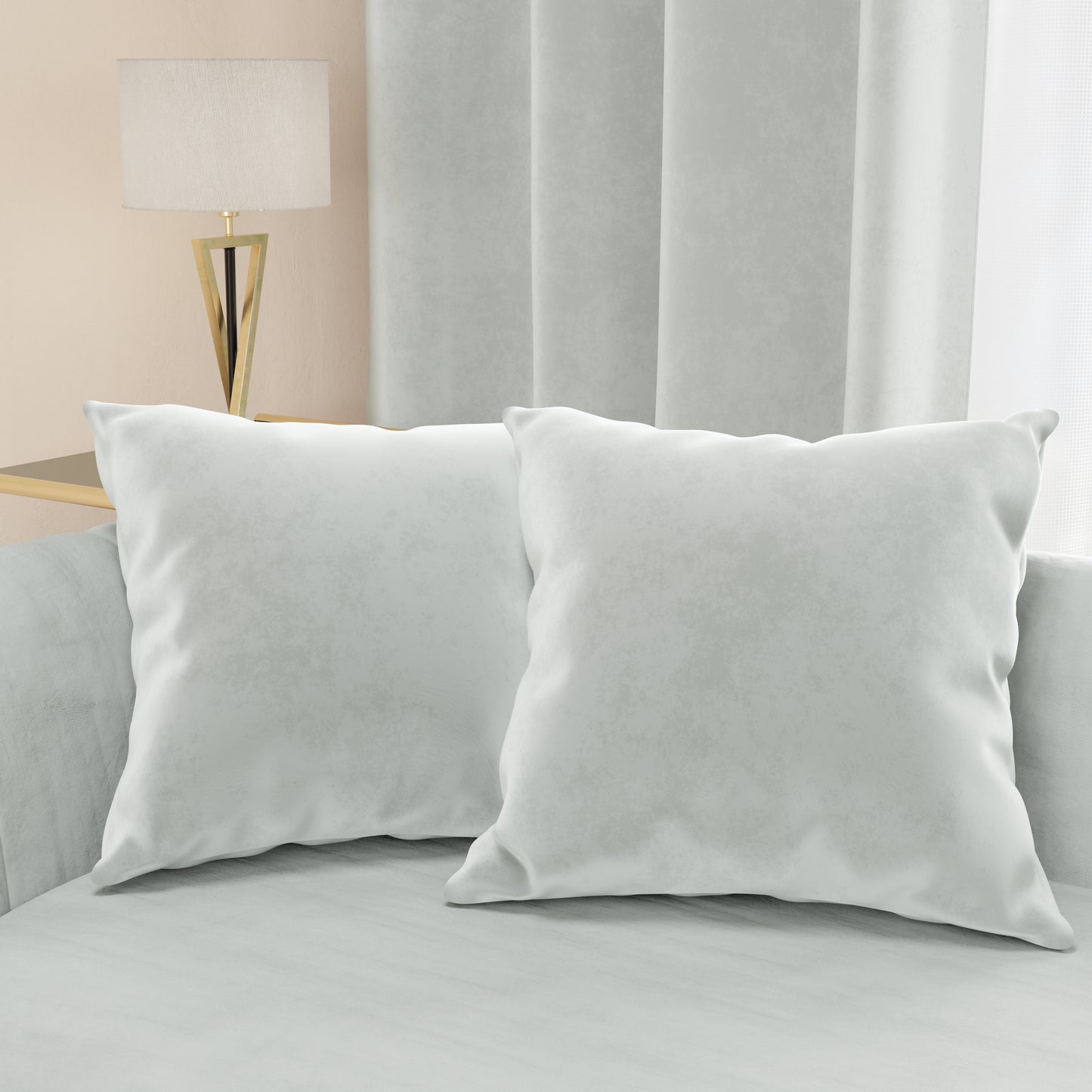 Cushions, Sofa Cushion Covers, Furnishing Cushions in Light Gray Velvet 2pcs