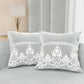 Coussins décoratifs en velours avec volant et dentelle rebrodée 2pcs, coussins de canapé gris clair par Sissy
