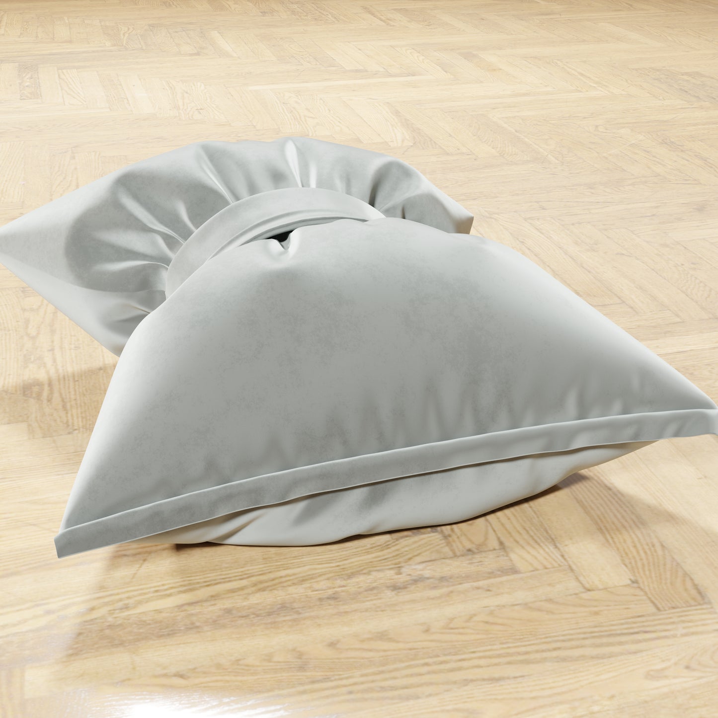 Sofa Cushions, Furnishing Cushions in Light Gray Bow Velvet 1pc