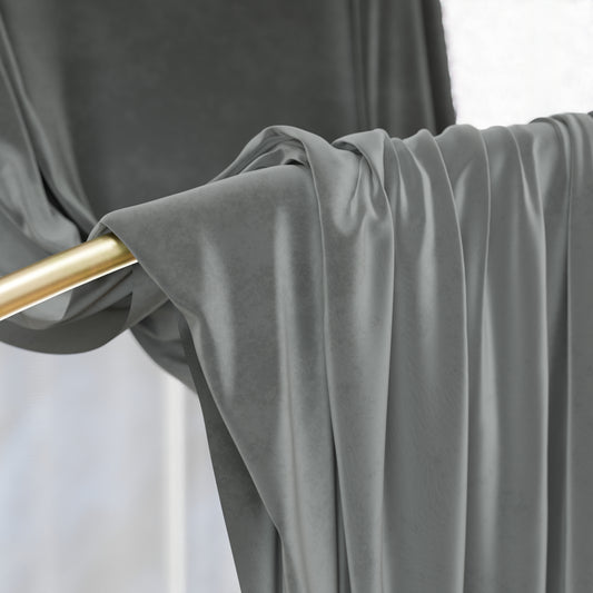 Tenda a Pannello in Velluto per Interni con Anelli, 140x280 cm, Grigio Scuro