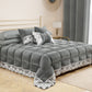 Coussins décoratifs en velours avec volant et dentelle rebrodée 2pcs, coussins de canapé gris foncé par Sissy
