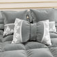 Coussins décoratifs en velours avec volant et dentelle rebrodée 2pcs, coussins de canapé gris foncé par Sissy