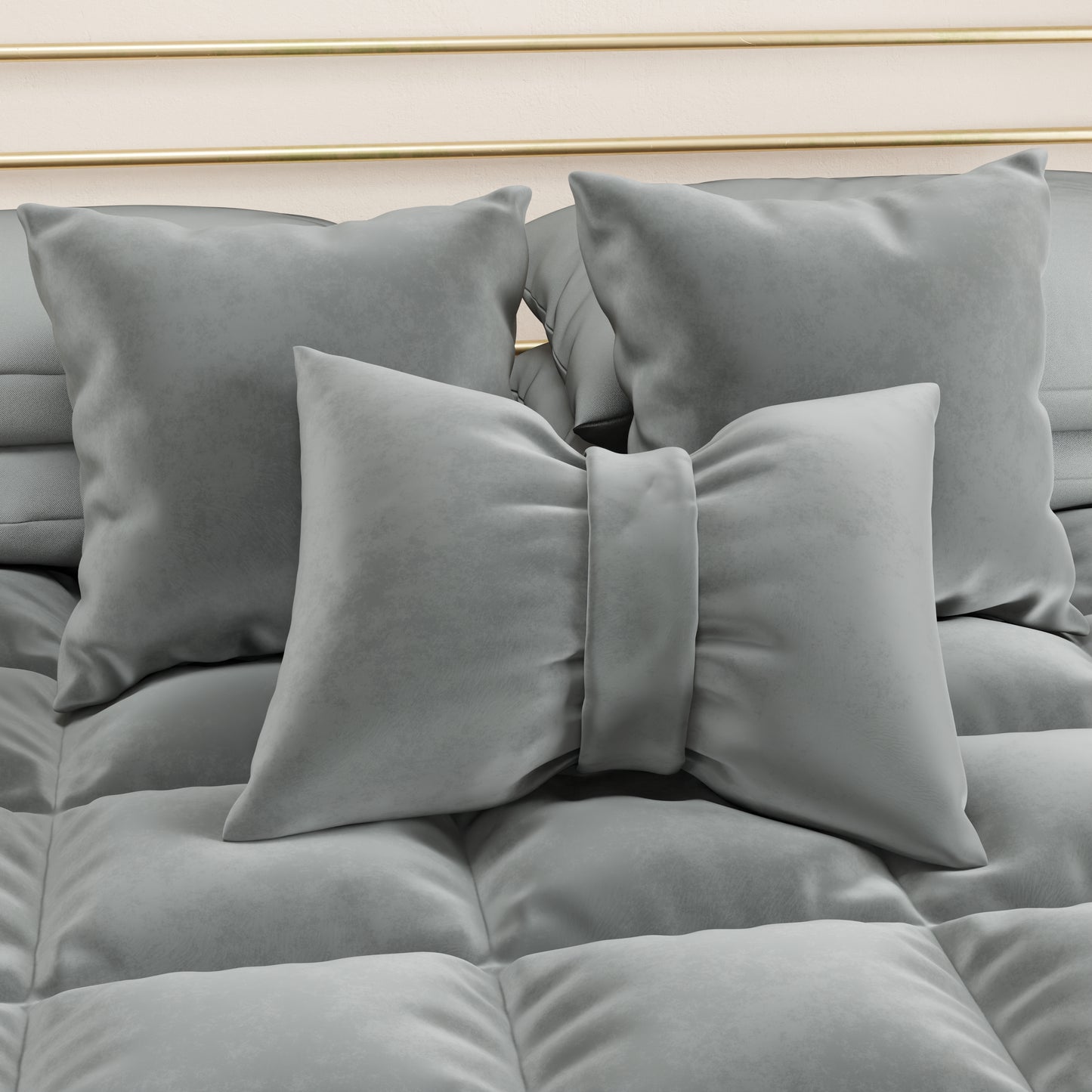 Coussins décoratifs en velours 2pcs, coussins de canapé Gris foncé