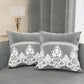 Coussins décoratifs en velours avec volant et dentelle rebrodée 2pcs, coussins de canapé gris foncé par Sissy