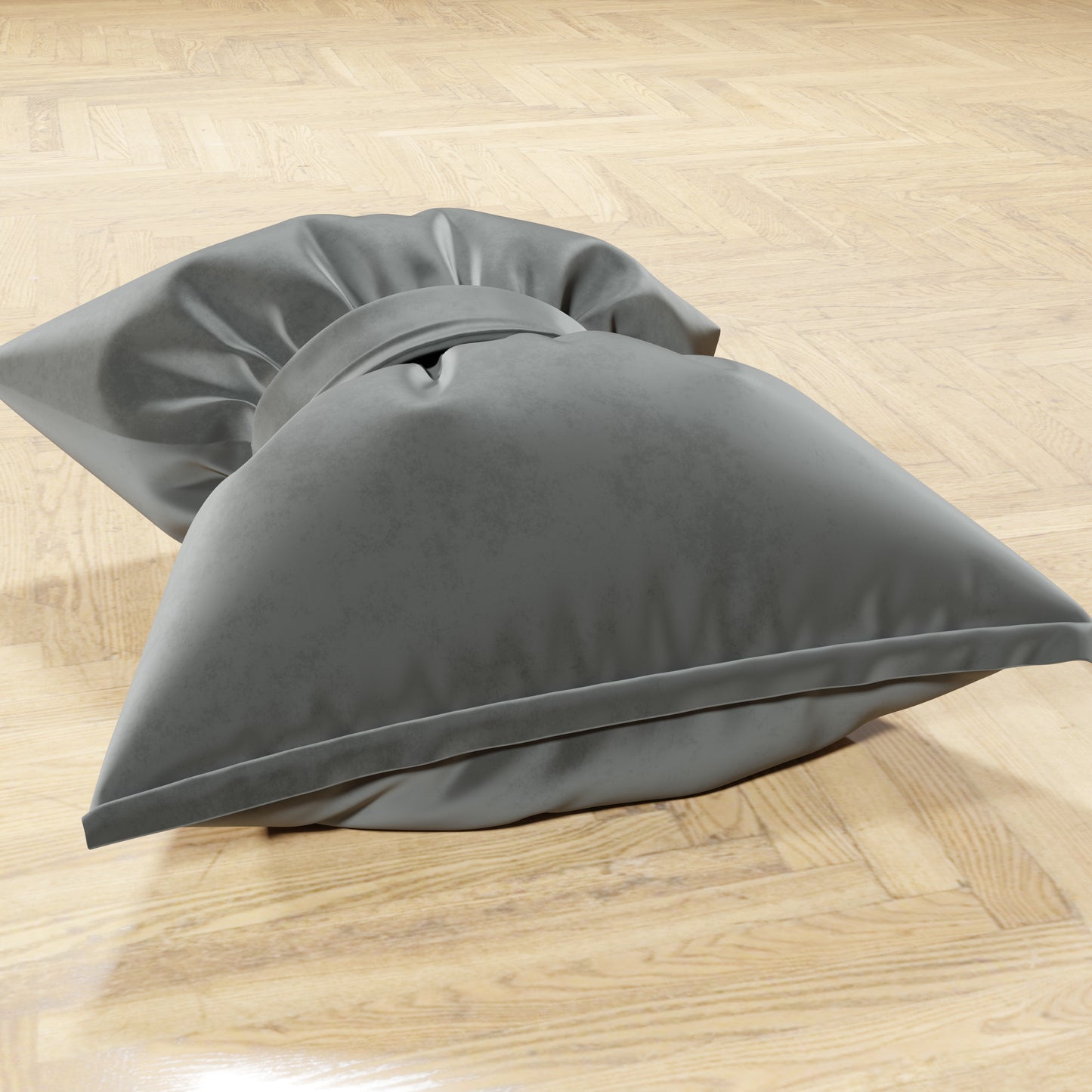 Coussin décoratif Noeud en velours 40x50 cm, coussin de canapé gris foncé