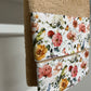 Serviette de Bain 1+1 avec Bordure en Impression Digitale Florale 06 Taupe