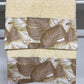 Serviette de Bain 1+1 avec Bordure en Impression Digitale Tropical Taupe-Or