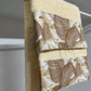 Serviette de Bain 1+1 avec Bordure en Impression Digitale Tropical Taupe-Or