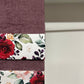 Serviette de Bain 1+1 avec Bordure en Impression Digitale Florale 07 Prune Maxi