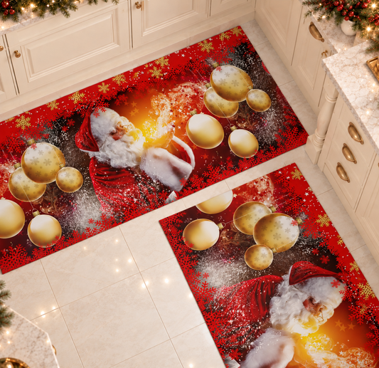 Tappeto Cucina Natalizio Antiscivolo Passatoia Natalizia Cucina lavabile Babbo Natale