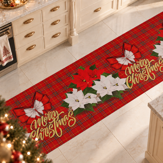 Tappeto Cucina Natalizio Antiscivolo Passatoia Natalizia Cucina lavabile Merry Christmas