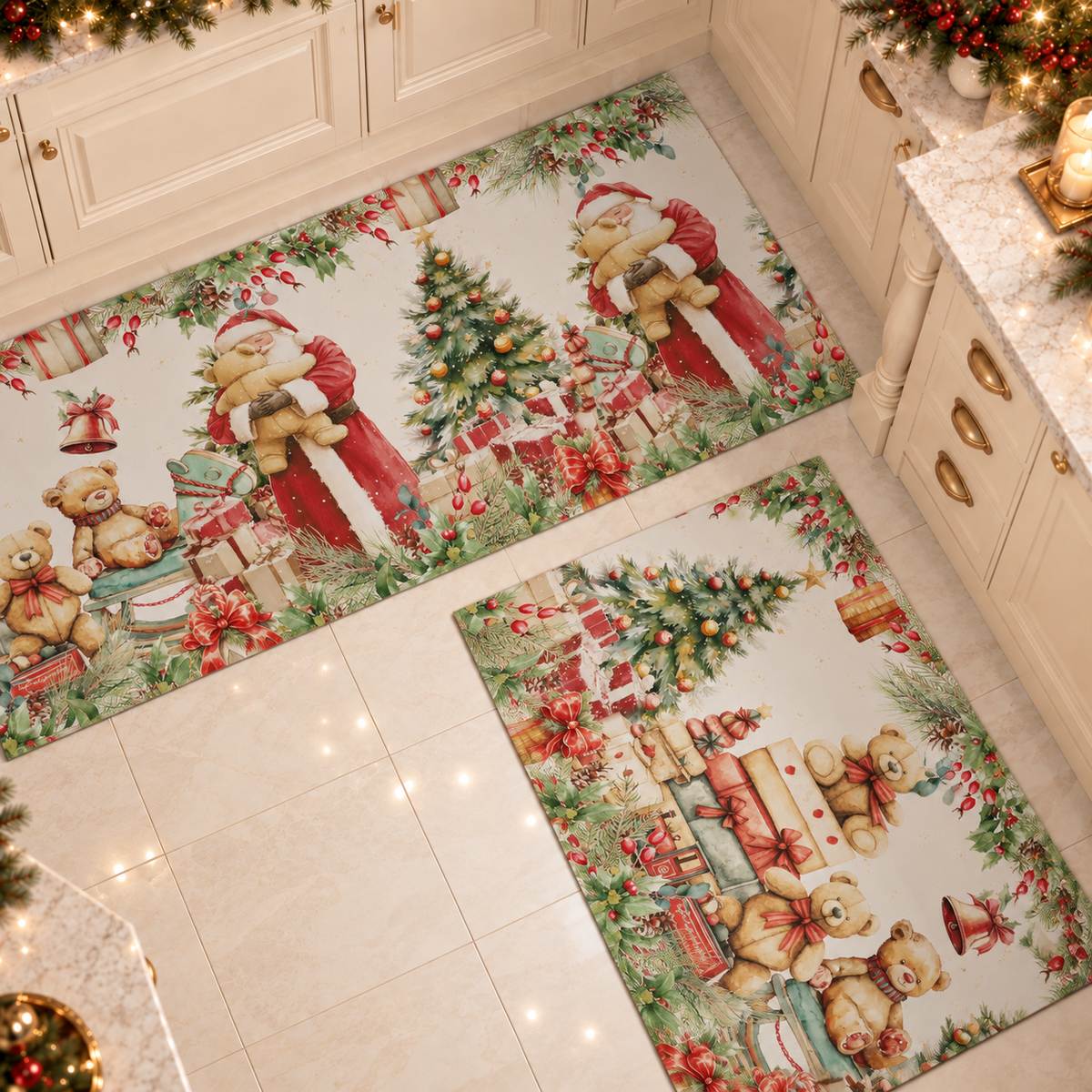 Tappeto Cucina Natalizio Antiscivolo Passatoia Natalizia Cucina lavabile Sweet Santa