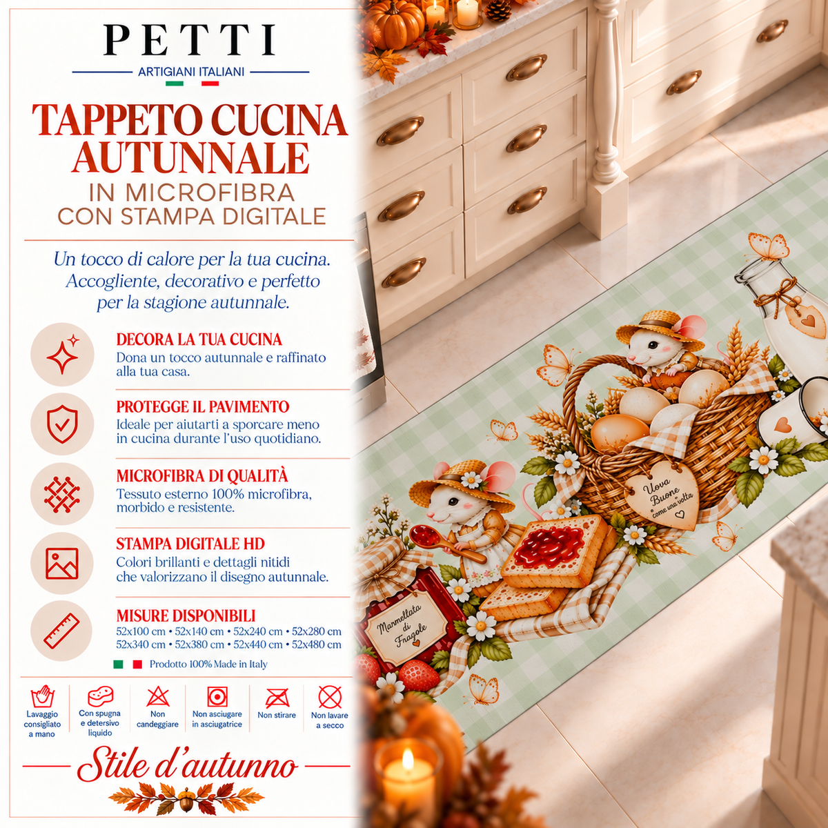 Tappeto Cucina Antiscivolo Passatoia Cucina lavabile, Cucina Country