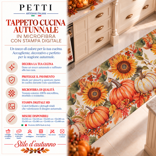 Tapis de cuisine antidérapant Passatoia cuisine lavable, Cuisine Pumpkin