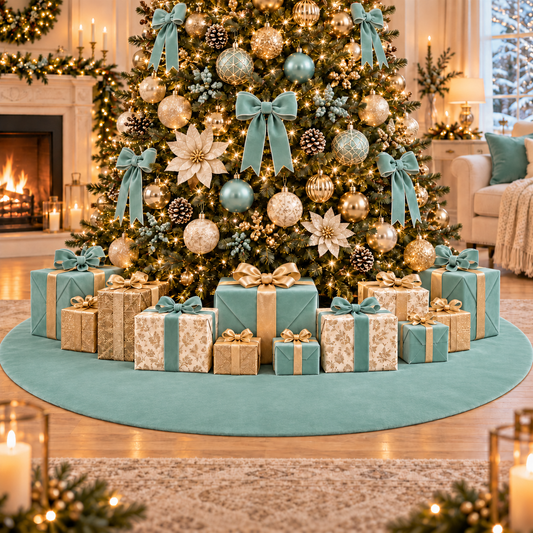 Copribase Tappeto Albero di Natale in Velluto Tiffany