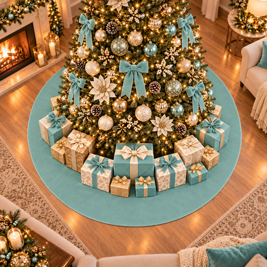 Copribase Tappeto Albero di Natale in Velluto Tiffany