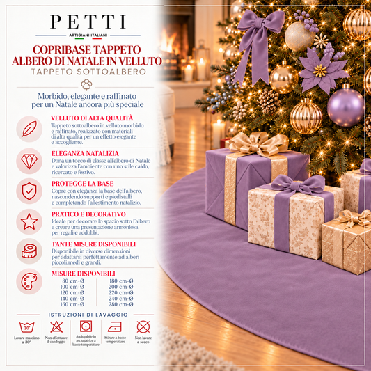 Copribase Tappeto Albero di Natale in Velluto Cipolla