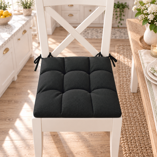 Kitchen Chair Cushions, Chair Cushions 6 Pieces Black