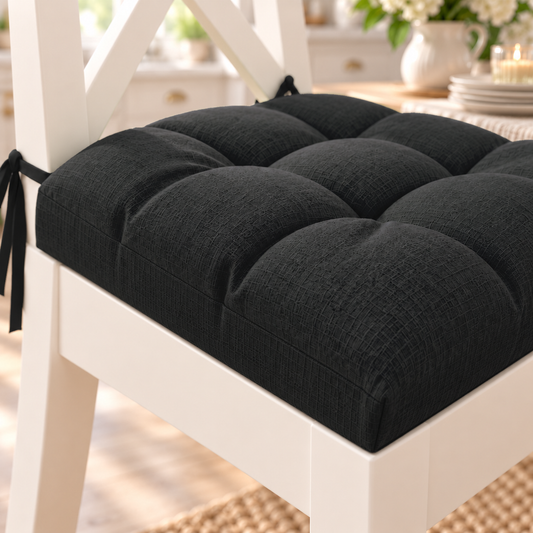 Kitchen Chair Cushions, Chair Cushions 6 Pieces Black
