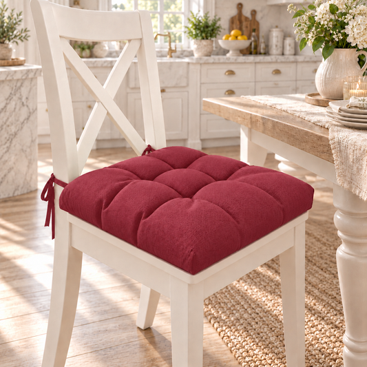 Cushions for Kitchen Chairs, Chair Covers 6 Pieces Bordeaux