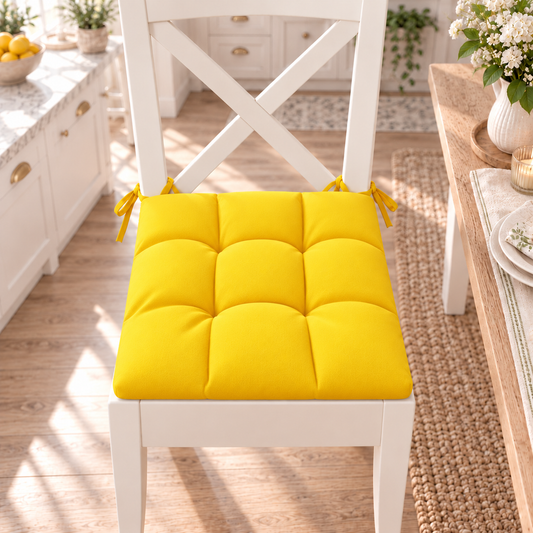 Kitchen Chair Cushions, Chair Cushions 6 Pieces Yellow