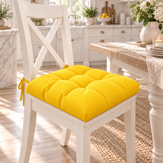 Kitchen Chair Cushions, Chair Cushions 6 Pieces Yellow