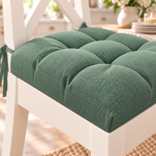 Kitchen Chair Cushions, Chair Cushions 6 Pieces Emerald Green