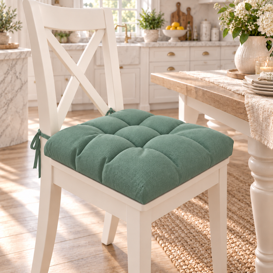 Kitchen Chair Cushions, Chair Cushions 6 Pieces Emerald Green
