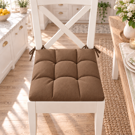 Kitchen Chair Cushions, Chair Cushions 6 Pieces Brown