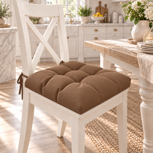 Kitchen Chair Cushions, Chair Cushions 6 Pieces Brown