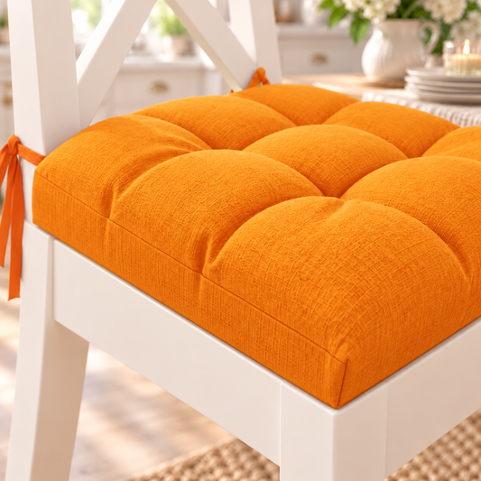 Kitchen Chair Cushions, Chair Covers 6 Pieces Orange