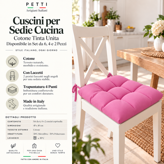 Kitchen Chair Cushions, Chair Cushions 6 Pieces Fuchsia