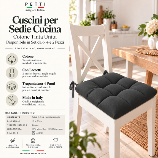 Kitchen Chair Cushions, Chair Cushions 6 Pieces Smoke Grey