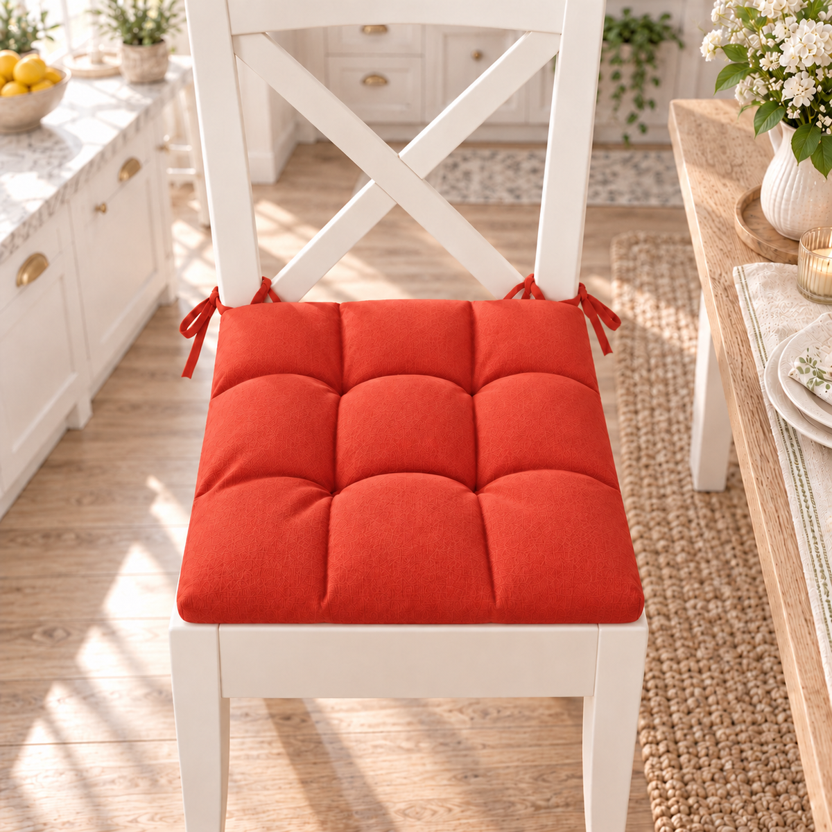 Coussins pour Chaises de Cuisine, Couvre-chaises 6 Pièces Rouge
