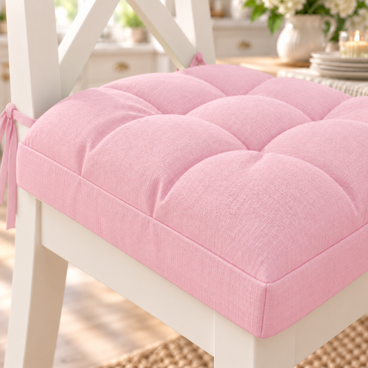 Cuscini per Sedie Coprisedia Shabby Chic Tinta Unita Rosa