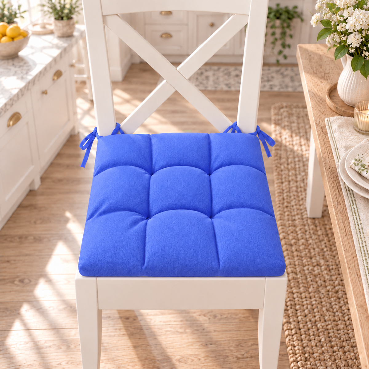 Coussins pour Chaises de Cuisine, Couvre-Chaises 6 Pièces Bleu Électrique