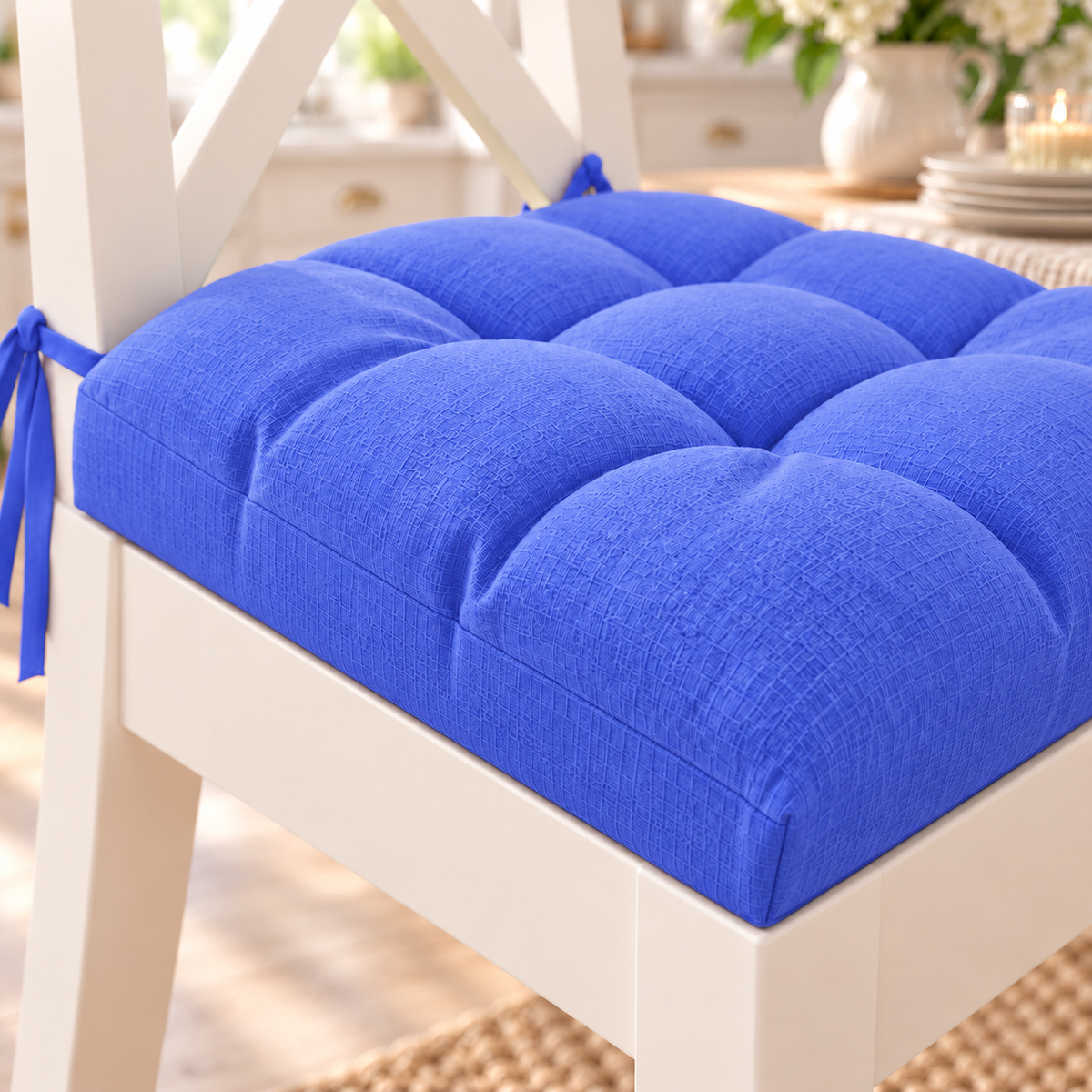 Coussins pour Chaises de Cuisine, Couvre-Chaises 6 Pièces Bleu Électrique