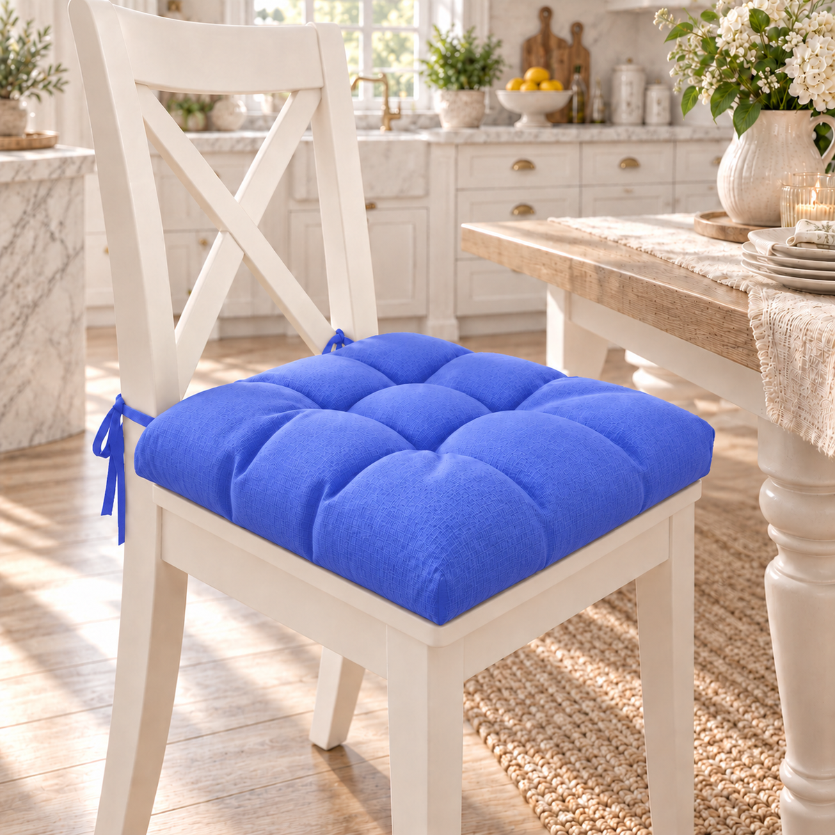Coussins pour Chaises de Cuisine, Couvre-Chaises 6 Pièces Bleu Électrique