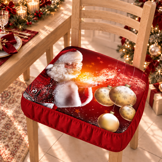 Coprisedia Natalizi con Elastico in Stampa Digitale Babbo Natale