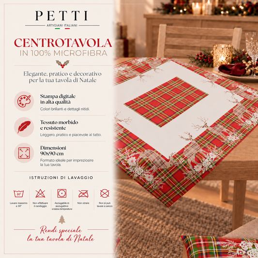 Centrotavola Natalizio per Cucina in Stampa Digitale Renna Beige