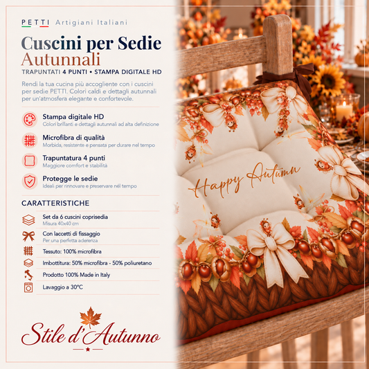 Cuscini per Sedie Coprisedia 6 Pezzi Castagne