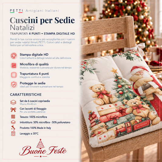 Cuscini per Sedie Natalizi Coprisedia Natalizi 6 Pezzi Sweet Santa